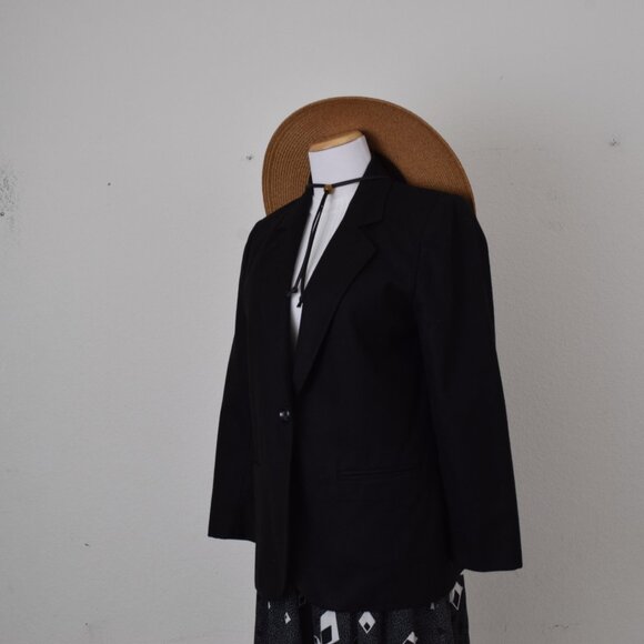 Vintage‎ Black Wool Acrylic Blazer by Sag Harbor size S - Picture 4 of 7